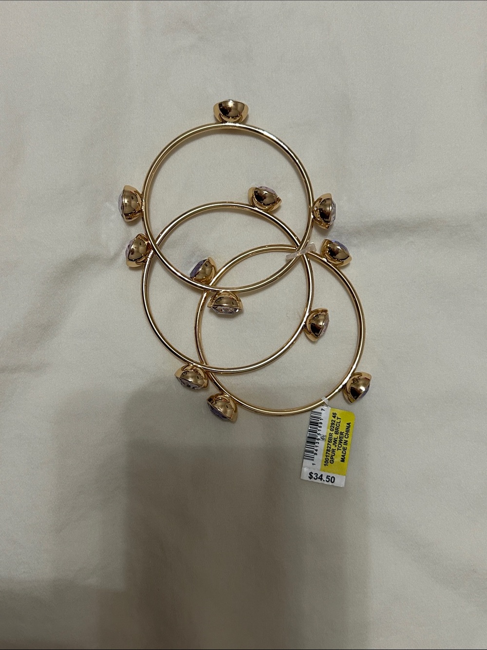 INC International Concepts Gold-Tone Hoop Bracelet Set with Faceted Charms